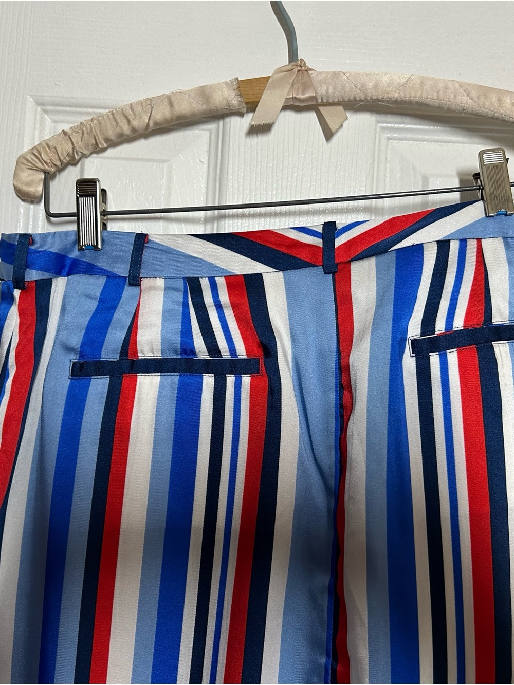 Lauren Ralph Lauren Striped Midi Skirt Size 8 Tie Waist Nautical Preppy Chic - Picture 13 of 15